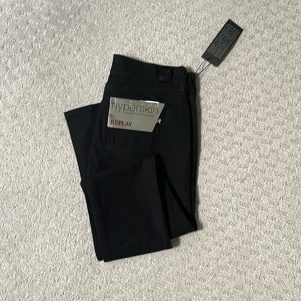 NEW Replay hyper skin skinny black jeans